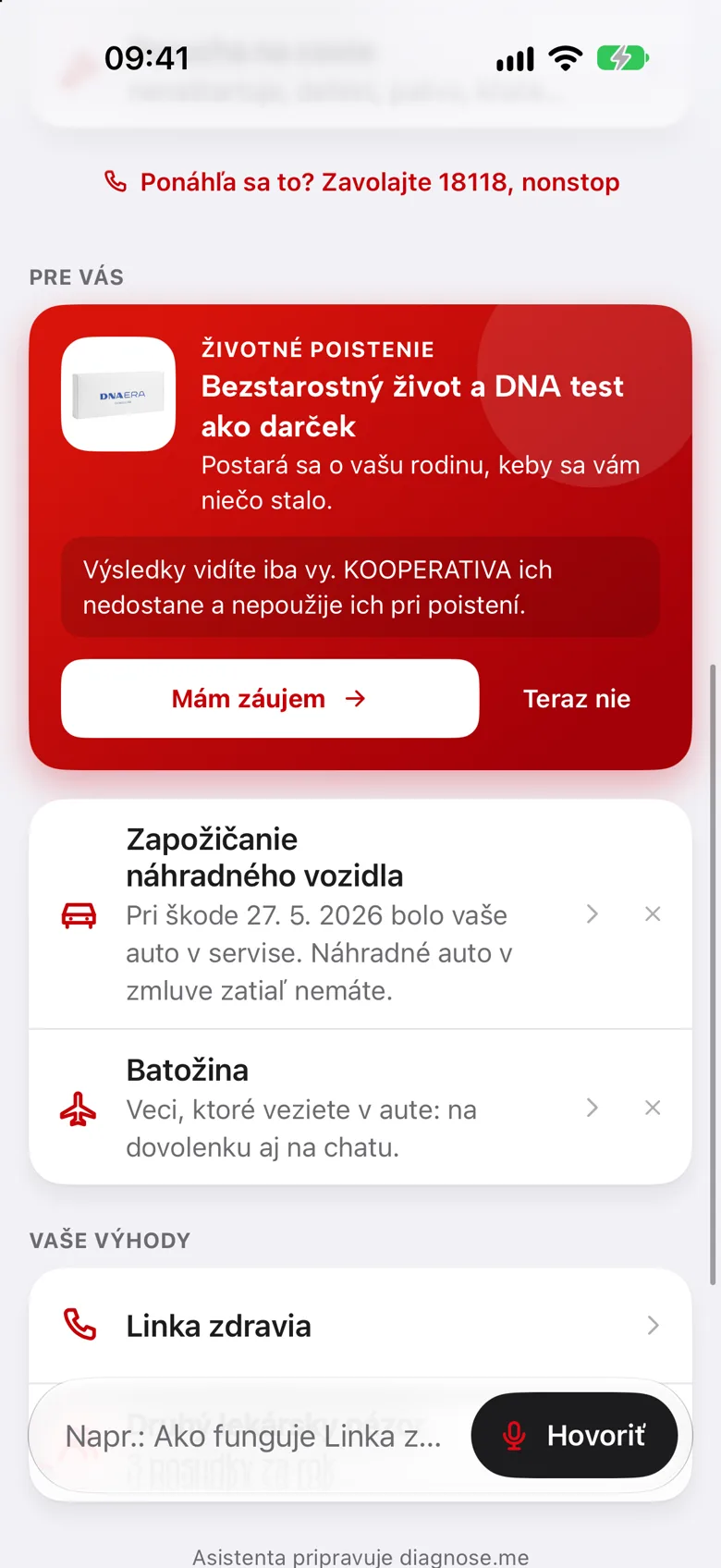 Ponuky a výhody na úvodnej obrazovke
