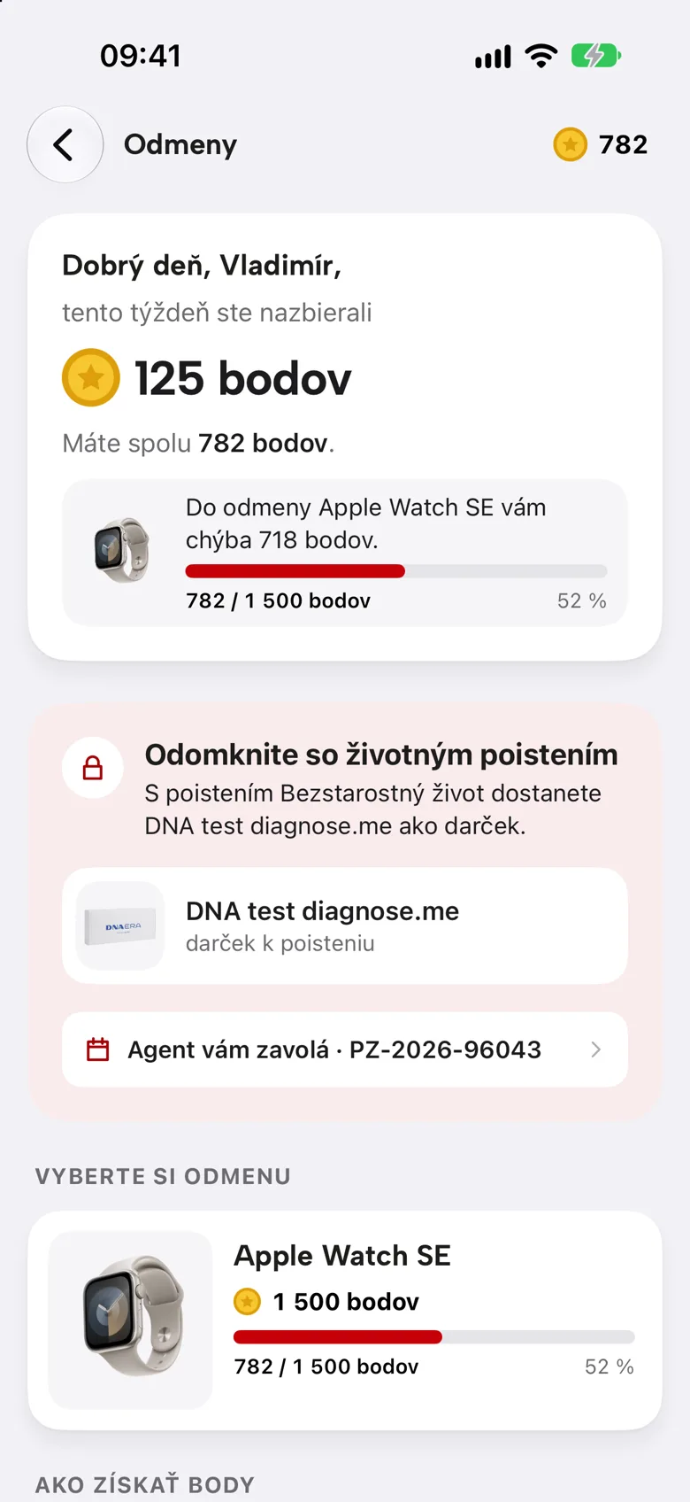 Odmeny: 125 bodov tento týždeň, Apple Watch SE